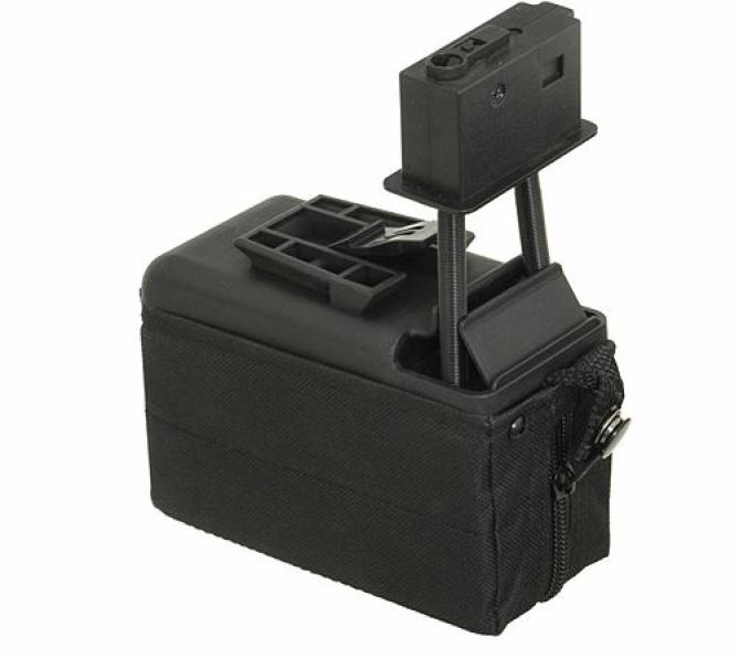 Softair.Zone M249/MK46 1500 Schuss elektrisches Box Mag Black